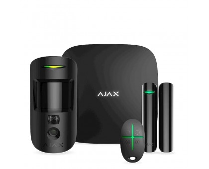 Комплект беспроводной сигнализации Ajax StarterKit Cam Plus black Hub 2 Plus