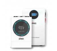 Комплект гибридный инвертор Sako Sunpolo 6кВт+аккумулятор Sako Li-SUN LiFePo4 5120Вт.ч 220В