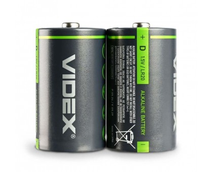 Щелочные ﻿батарейки Videx LR20/D BLISTER CARD 2 шт 4820118291628