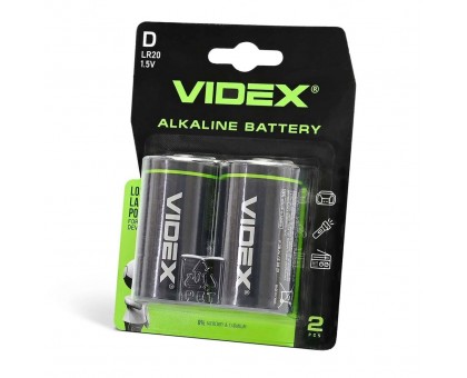 Щелочные ﻿батарейки Videx LR20/D BLISTER CARD 2 шт 4820118291628