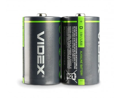 Батарейка щелочная Videx LR20/D SHRINK (2 шт)
