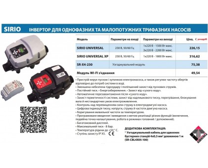 Инвертор для насосов Italtecnica Sirio Universal XP