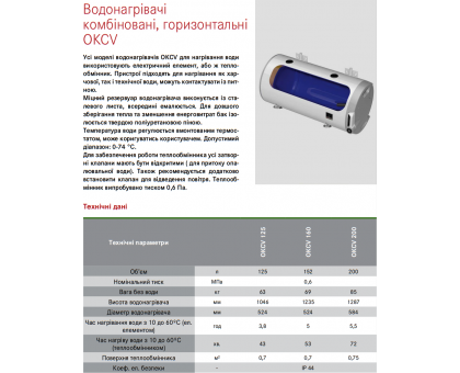 Водонагреватель электрический Drazice OKCEV 125