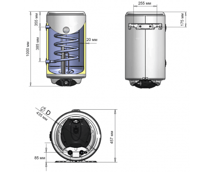Комбинированный водонагреватель Thermo Alliance CWH 10044 4S L 100 л