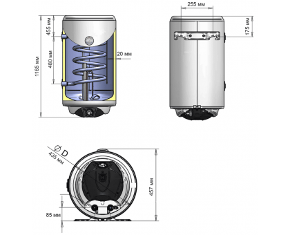 Комбинированный водонагреватель Thermo Alliance CWH 12044 5S L 120 л