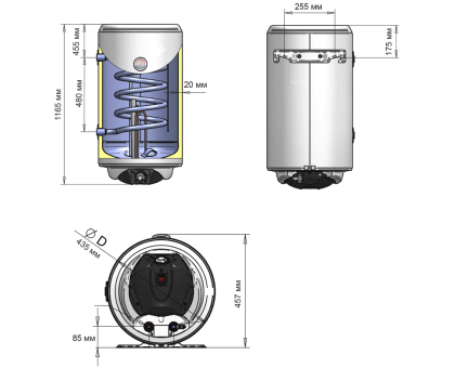 Комбинированный водонагреватель Thermo Alliance CWH 12044 5S R 120 л