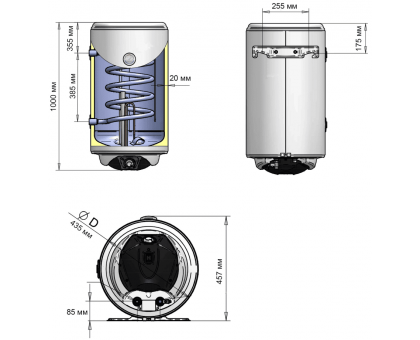 Комбинированный водонагреватель Thermo Alliance CWH 10044 4S R 100 л