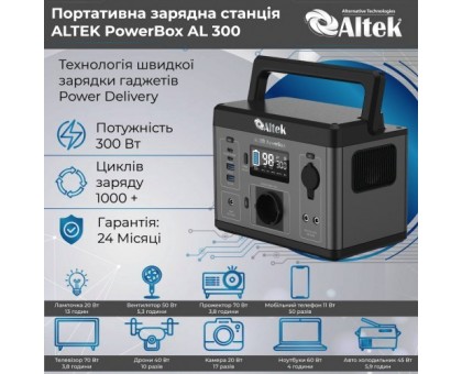 Портативная зарядная станция ALTEK PowerBox AL 300 Вт (2115754)