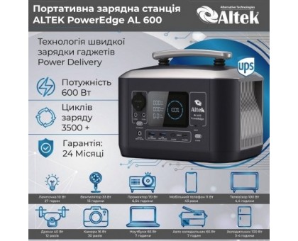 Портативная зарядная станция ALTEK PowerEdge AL 600 Вт (2115550)