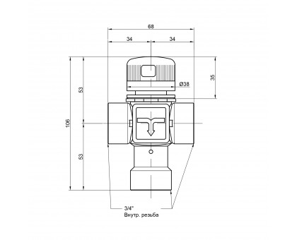 Термостатичний змішувальний клапан ICMA №149 3/4"
