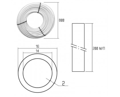 Труба металлопластиковая ICMA PE-AL-PERT 16х2мм 100м (88P197GH10099SC)