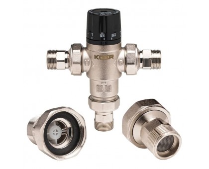 KOER KR.1258-3/4'' KR6480 клапан змішувальний термостатичний триходовий