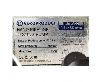Ручной сантехнический опрессовщик Europroduct EP TP100 12L