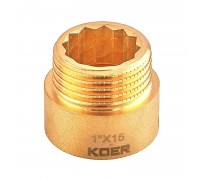 Подовжувач Koer KF.E10-15.WN Ø 1" L 15 мм (KR5669)