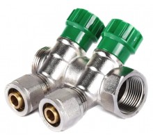 Коллектор вентильный с фитингами Koer KR.1123-2 3/4"x2 (KR2829)