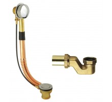 Сифон латунный для ванны Koer BD-02-01 с переливом, полуавтомат (KR5195)