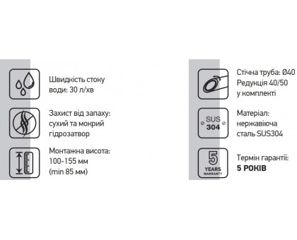 Душевой трап KOER FD35-70×800 (KR3280) из нержавеющей стали с комбинированным затвором 