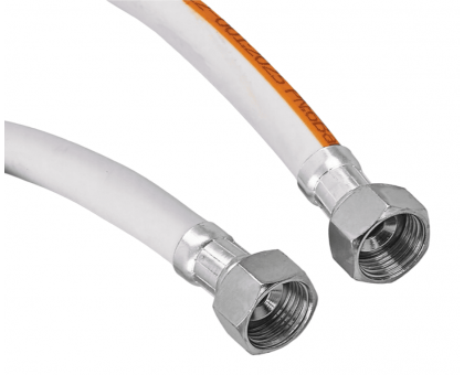 Газовый шланг белый ZERIХ ПВХ ZHG-01-FF1/2"-080 1/2" ГГ 80 см (ZX6157) 