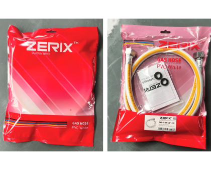 Газовый шланг белый ZERIХ ПВХ ZHG-01-FF1/2"-050 1/2" ГГ 50 см (ZX6156) 