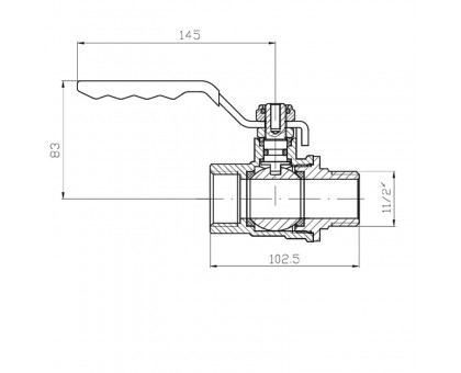 Кран кульовий KOER EXTREME KE.215-40 1 1/2" FM З/В ГШМ (KR5754) ручка важіль червона