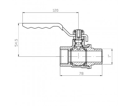 Кран шаровой KOER EXTREME KE.215-25 1" FM Н/В ГШМ (KR5752) ручка рычаг красная