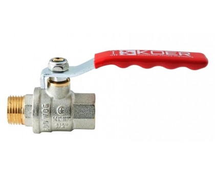 Кран кульовий Koer Extreme KE.215-15 1/2" ЗВ (KR5750) ручка важіль червона