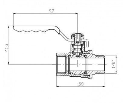 Кран кульовий Koer Extreme KE.215-15 1/2" ЗВ (KR5750) ручка важіль червона