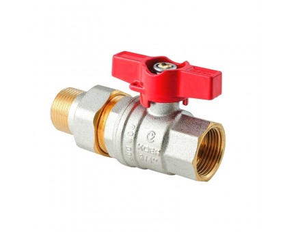 Кран з американкою Koer Extreme KE.227-15 1/2" (KR5765) ручка червона метелик