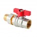 Кран з американкою Koer Extreme KE.227-15 1/2" (KR5765) ручка червона метелик
