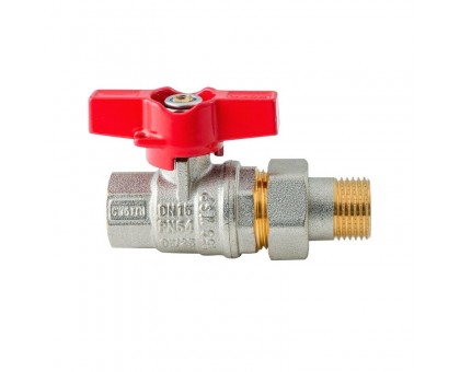 Кран з американкою Koer Extreme KE.227-15 1/2" (KR5765) ручка червона метелик