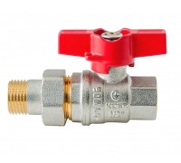 Кран з американкою Koer Extreme KE.227-15 1/2" (KR5765) ручка червона метелик