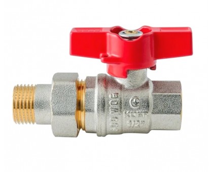 Кран з американкою Koer Extreme KE.227-15 1/2" (KR5765) ручка червона метелик
