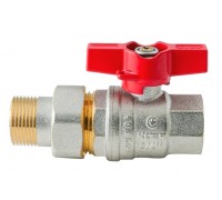 Кран з американкою Koer Extreme KE.227-20 3/4" (KR5766) ручка червона метелик