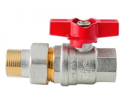 Кран з американкою Koer Extreme KE.227-20 3/4" (KR5766) ручка червона метелик