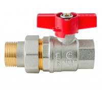 Кран з американкою Koer Extreme KE.227-25 1" (KR5767) ручка червона метелик