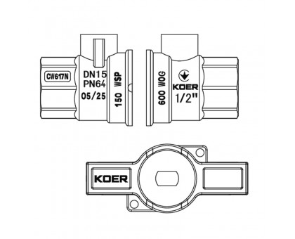 Кран кульовий ГШМ Koer Extreme 1/2" FM KE.218-15 (KR5759) ручка метелик