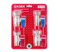 Комплект прямих кранів KOER KR.1323 2x1/2”-2x3/4”