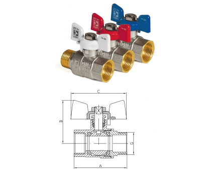 Кран кульовий KOER 1/2" ЗВ KR.218