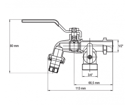 Кран для поливу KOER KR.248 - 1/2"-3/4" (KR3071)