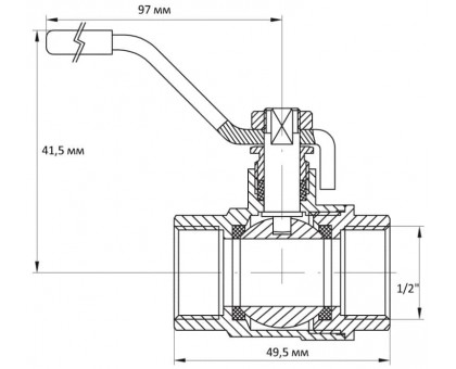 Кран кульовий прямий Koer 1/2" ВВ KR0033 KR.214