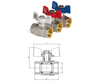 Кран кульовий KOER 1/2" ВВ KR.217.W