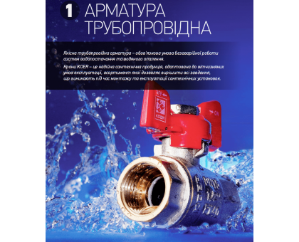 Кран кульовий KOER 1/2" ВВ KR.217.W