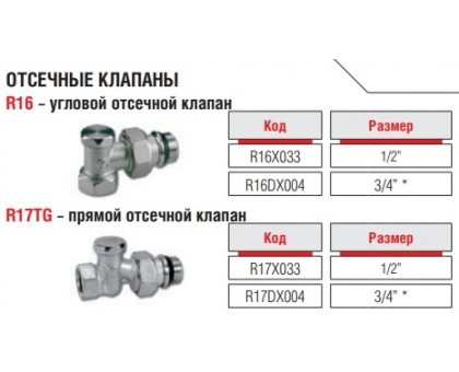 Набор ручных угловых кранов Giacomini R5X033 1/2”+R16X033 1/2”