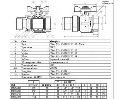 Кран американка ICMA 1" НВ Арт. №347 (87347AF11)
