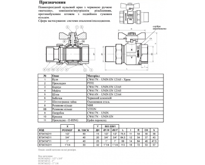 Кран американка ICMA 1" НВ Арт. №347 (87347AF11)