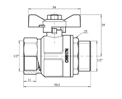 Кран шаровый ICMA 1/2" НВ (87351AD11)