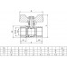 Кран шаровый ITAL 1/2" ВВ PN40 (IB110110) бабочка, никель