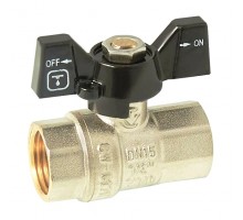 Кран шаровый ITAL 1/2" ВВ PN40 (IB110110) бабочка, никель