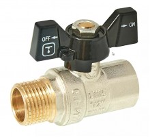 Кран шаровый ITAL 1/2" НВ PN40 (IB110111) бабочка, никель