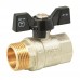 Кран шаровый ITAL 1" НВ PN40 (IB110331) бабочка, никель
